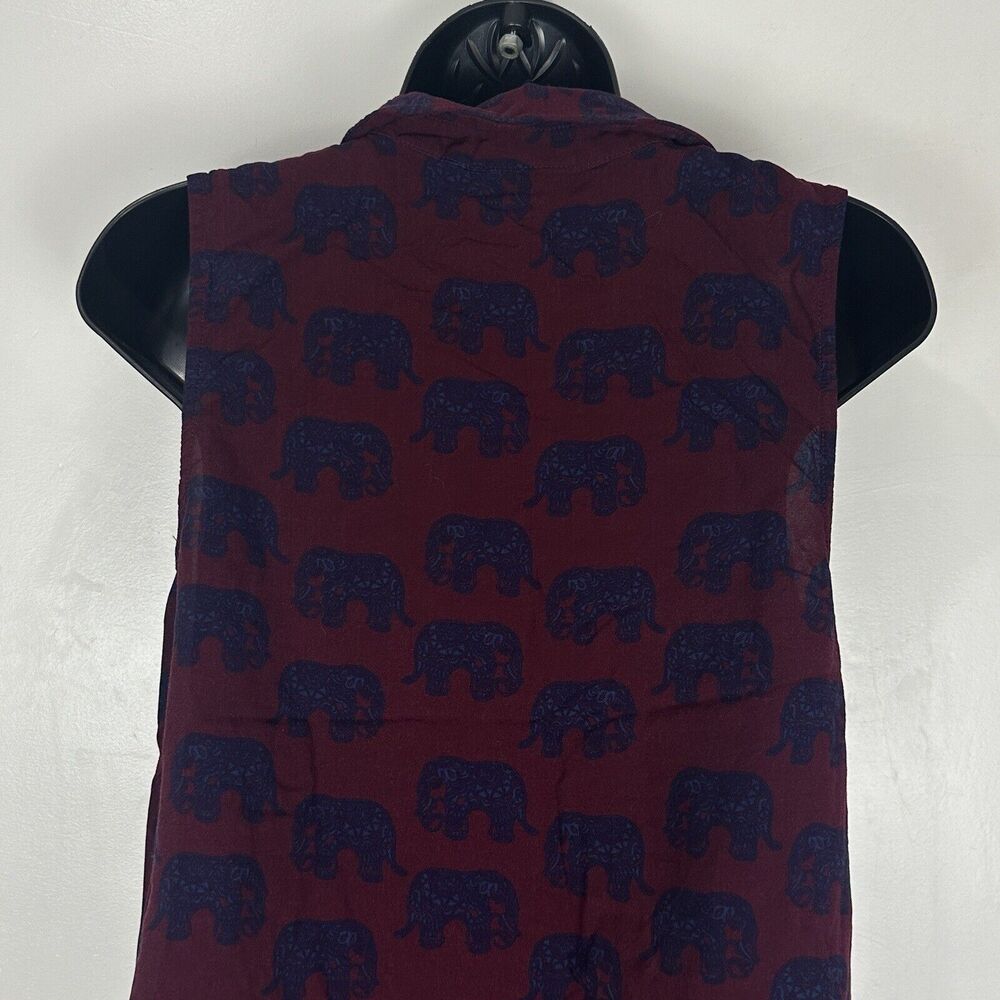 Modcloth Women's M Elephant Print Button Down Col… - image 6